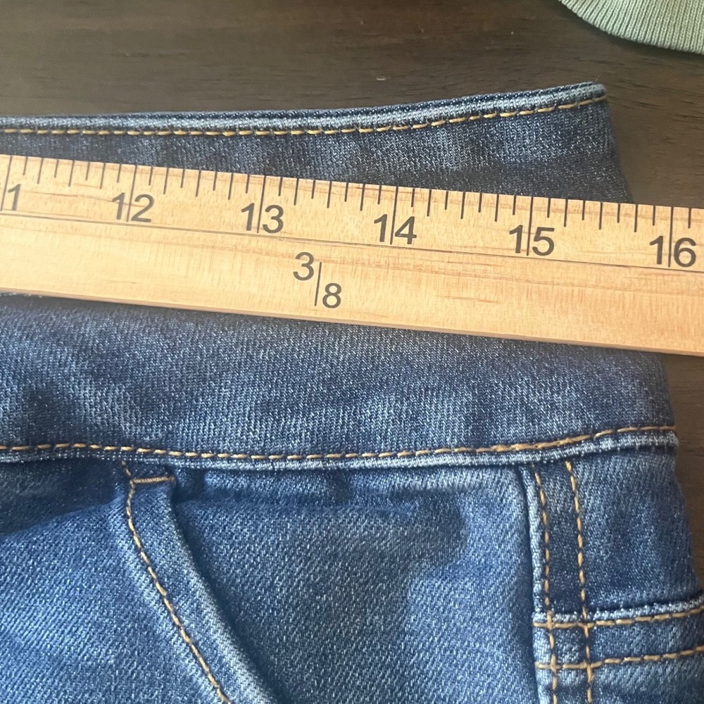 One5One Denim Shorts Women 10/30 Blue Excellent Mid Rise Double Button Utility - Picture 7 of 9